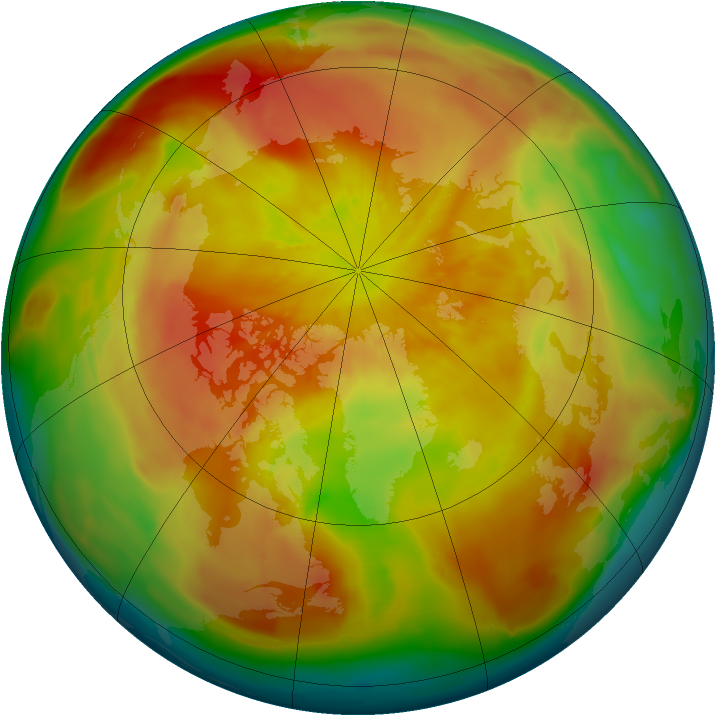 Arctic ozone map for 03 April 2013